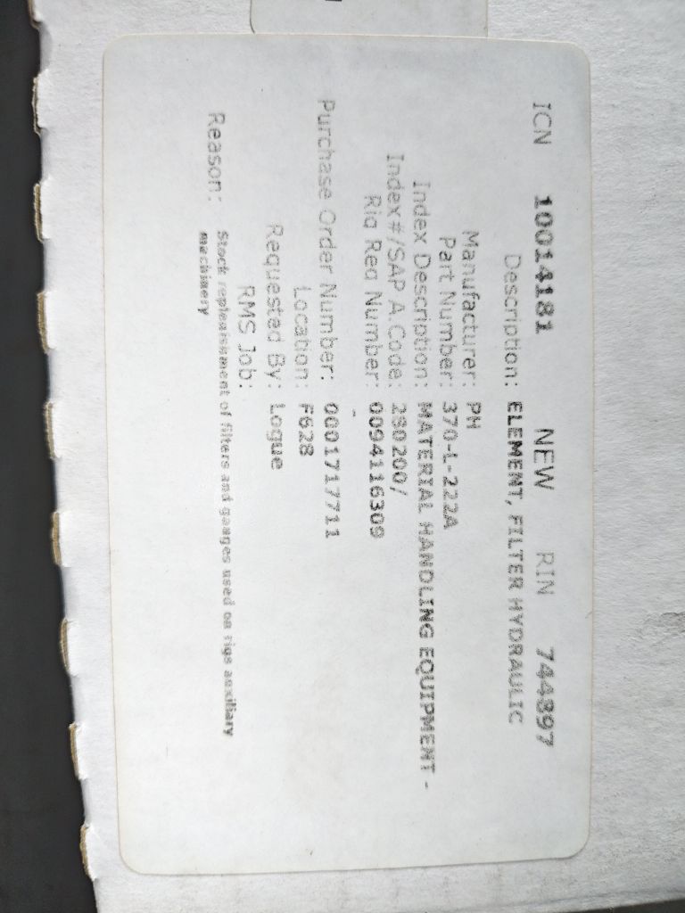FILTER, ELEMENT, 10 MICRON