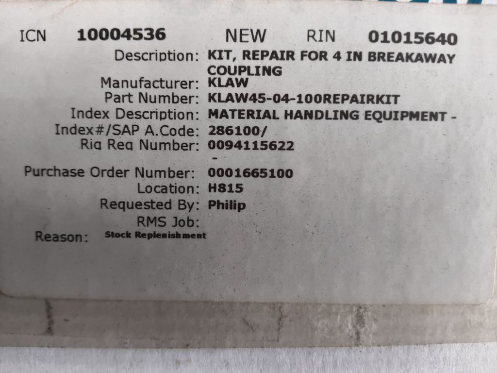 KIT, FIXING FOR 4 IN RATSEY BULK HOSE FLOAT