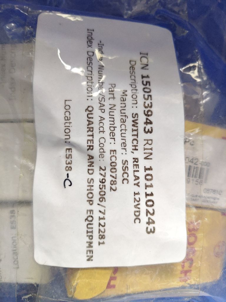 SWITCH, RELAY 12VDC