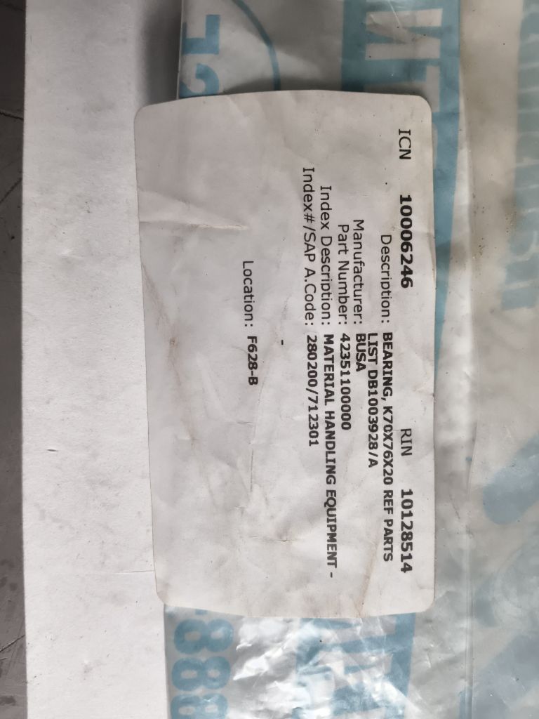 BEARING, K70X76X20 REF PARTS LIST DB1003928/A