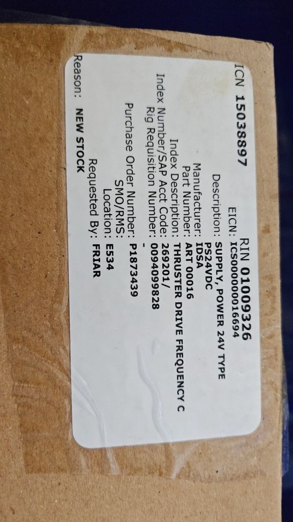 SUPPLY, POWER 24V TYPE PS24VDC