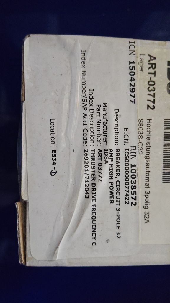 BREAKER, CIRCUIT 3-POLE 32 AMP HIGH POWER