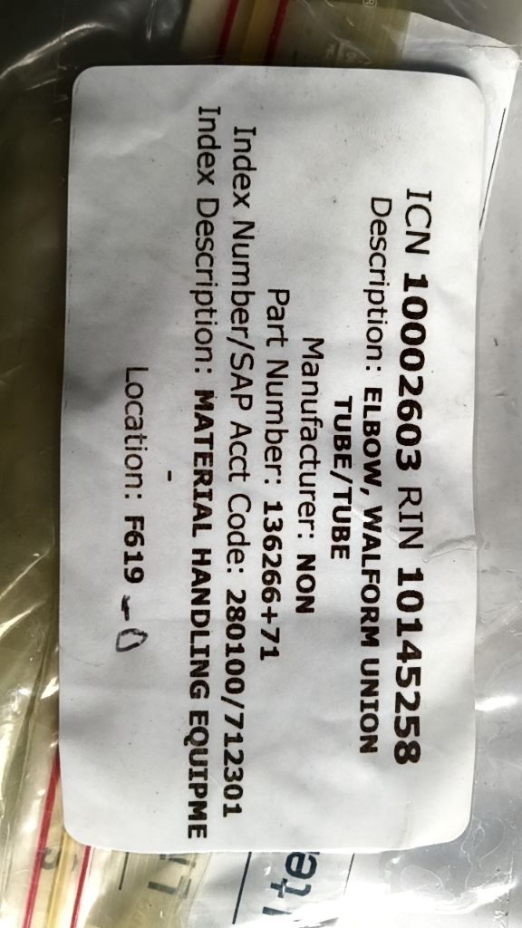 ELBOW, WALFORM UNION TUBE/TUBE