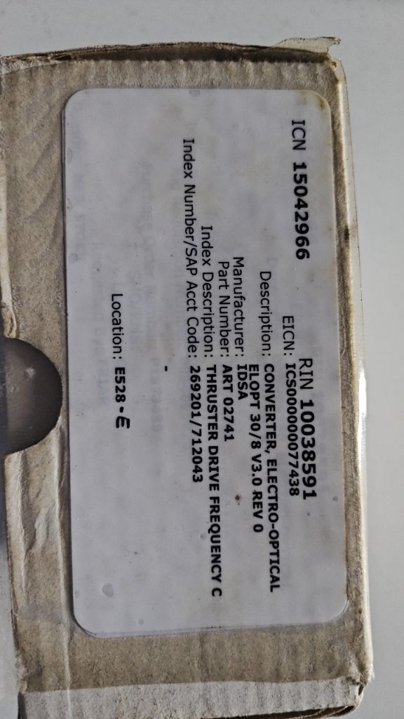 CONVERTER, ELECTRO-OPTICAL ELOPT 30/8 V3.0 REV 0