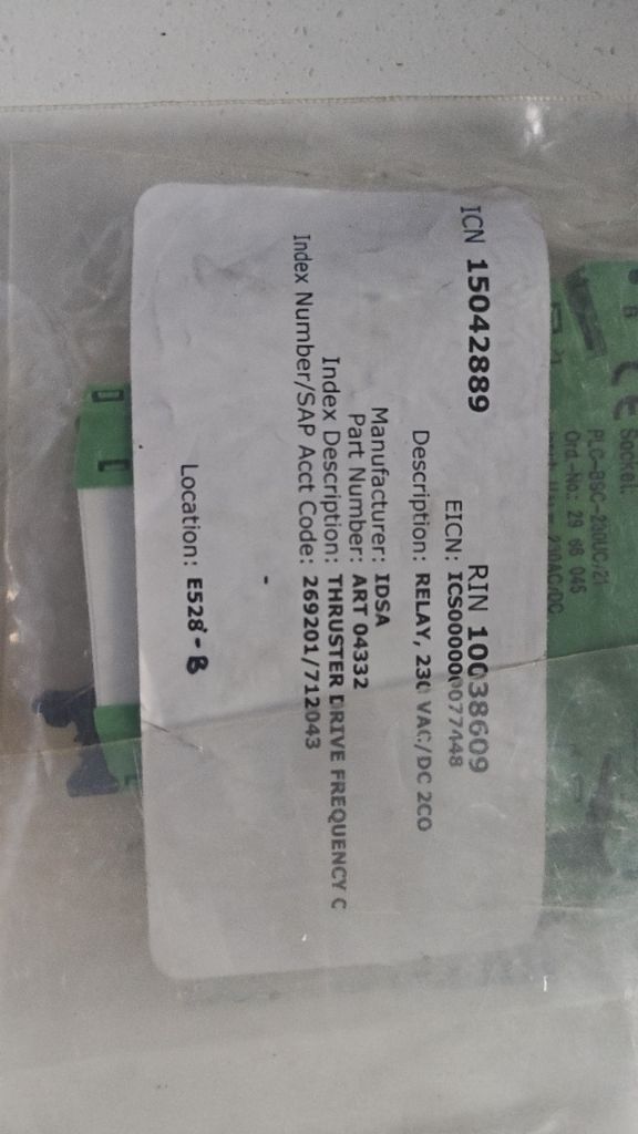 RELAY, 230 VAC/DC 2CO