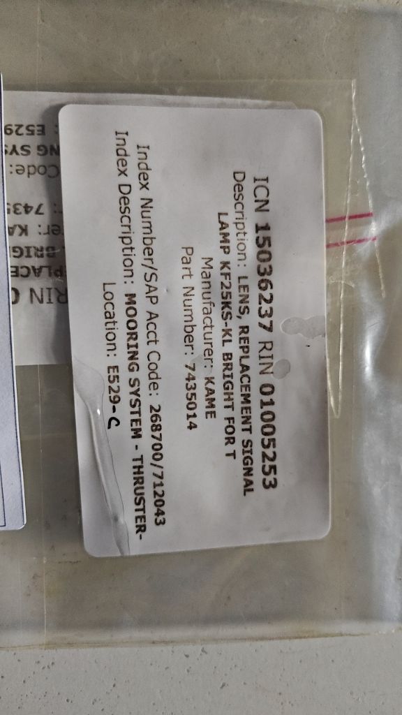 LENS, REPLACEMENT SIGNAL LAMP KF25KS-KL BRIGHT FOR TH1 INSTRUMENTATION
