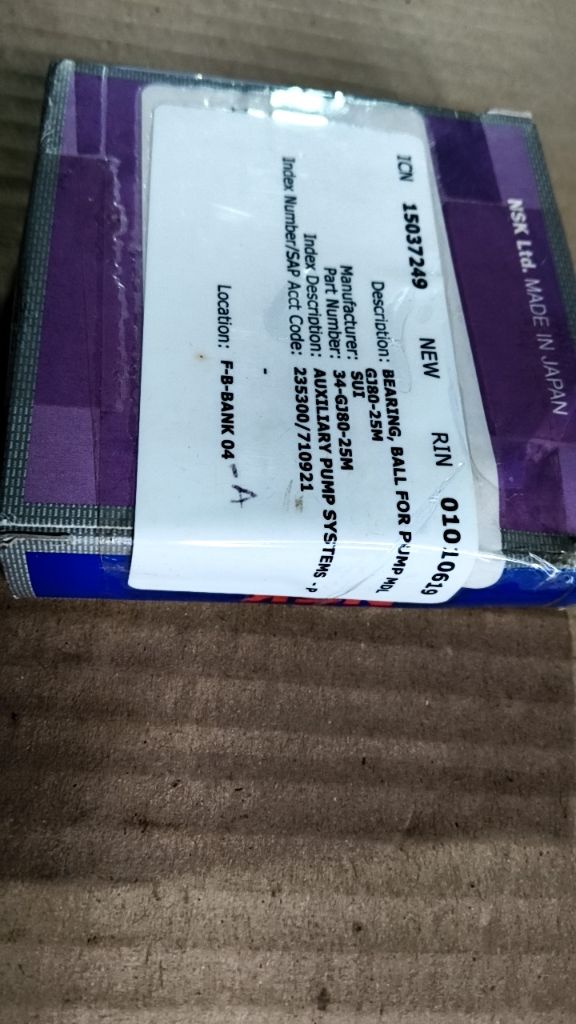 BEARING, BALL FOR PUMP MDL GJ80-25M