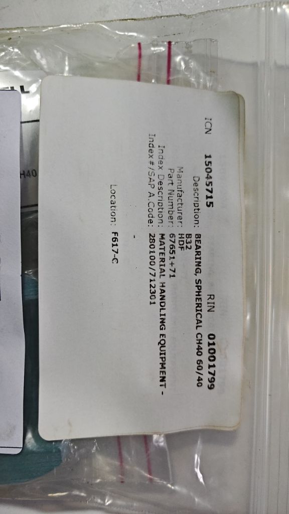 BEARING, SPHERICAL CH40 60/40 B32