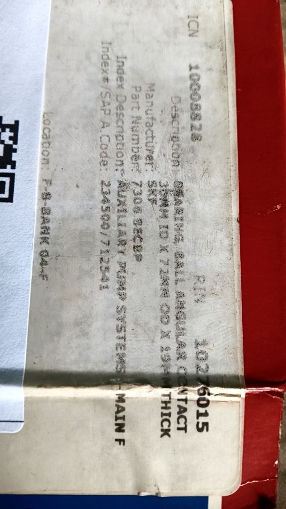 BEARING, BALL ANGULAR CONTACT 30MM ID X 72MM OD X 19MM THICK