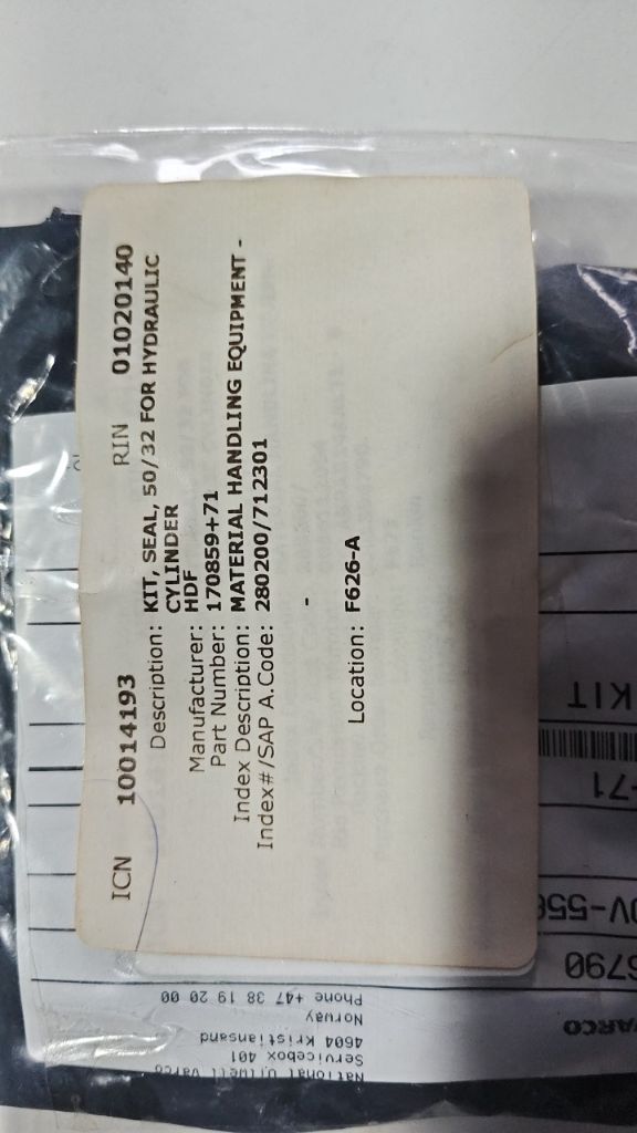 KIT, SEAL, 50/32 FOR HYDRAULIC CYLINDER