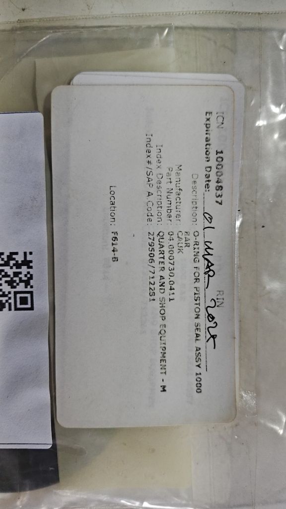 O-RING, PISTON SEAL ASSY 1000 BAR