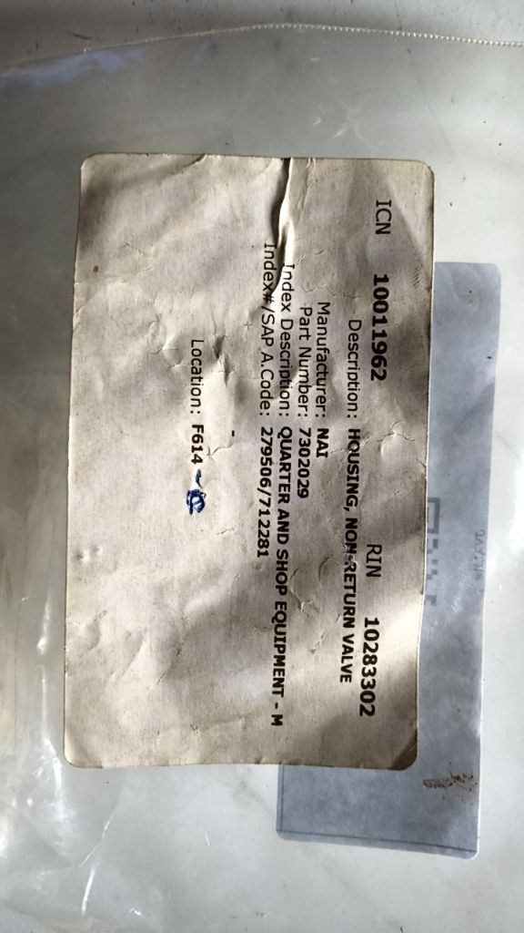 HOUSING, NON-RETURN VALVE