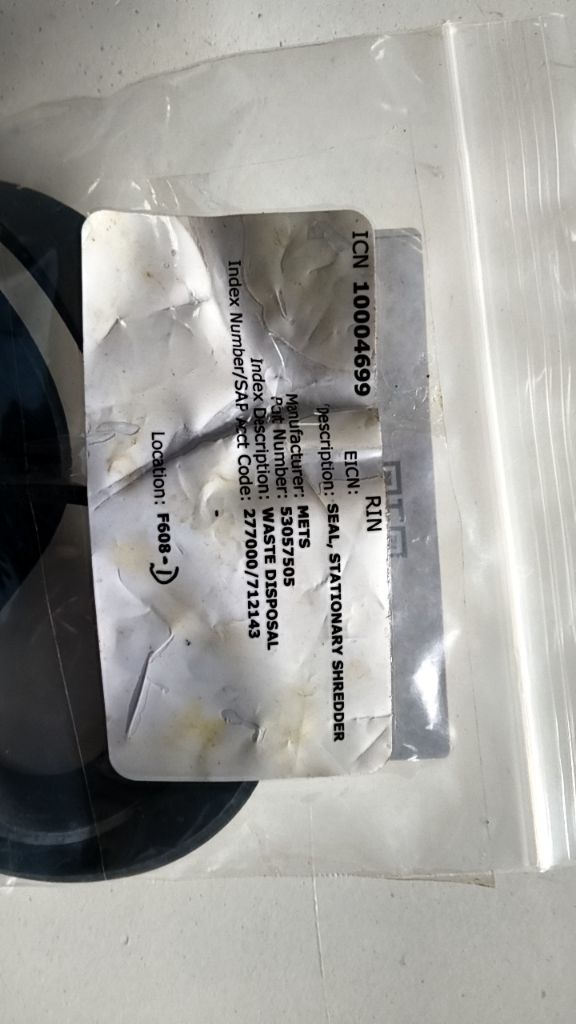 SEAL, STATIONARY SHREDDER