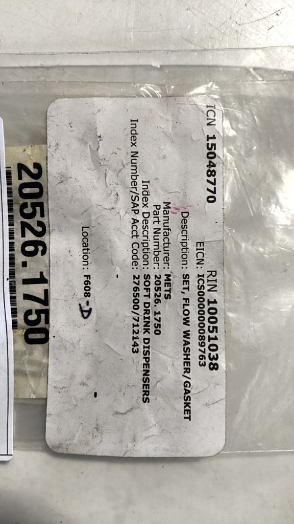 SET, FLOW WASHER/GASKET