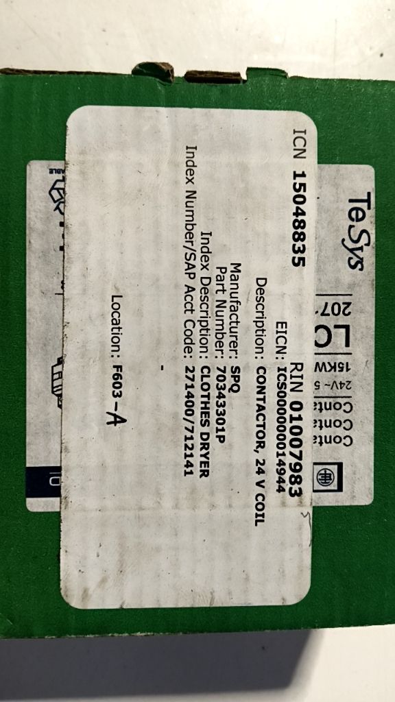 CONTACTOR, 24 V COIL