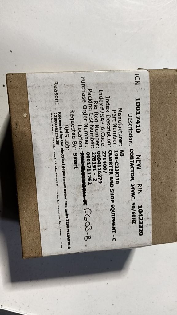 CONTACTOR, 24VAC, 50/60HZ