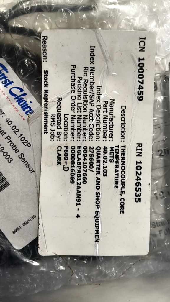 THERMOCOUPLE, CORE TEMPERATURE