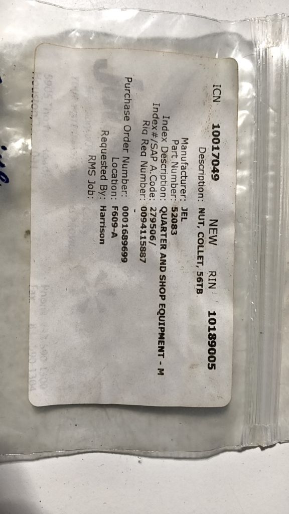 NUT, COLLET, 56TB