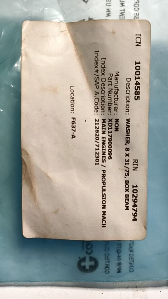 WASHER, 8 X 31/75, BOX BEAM