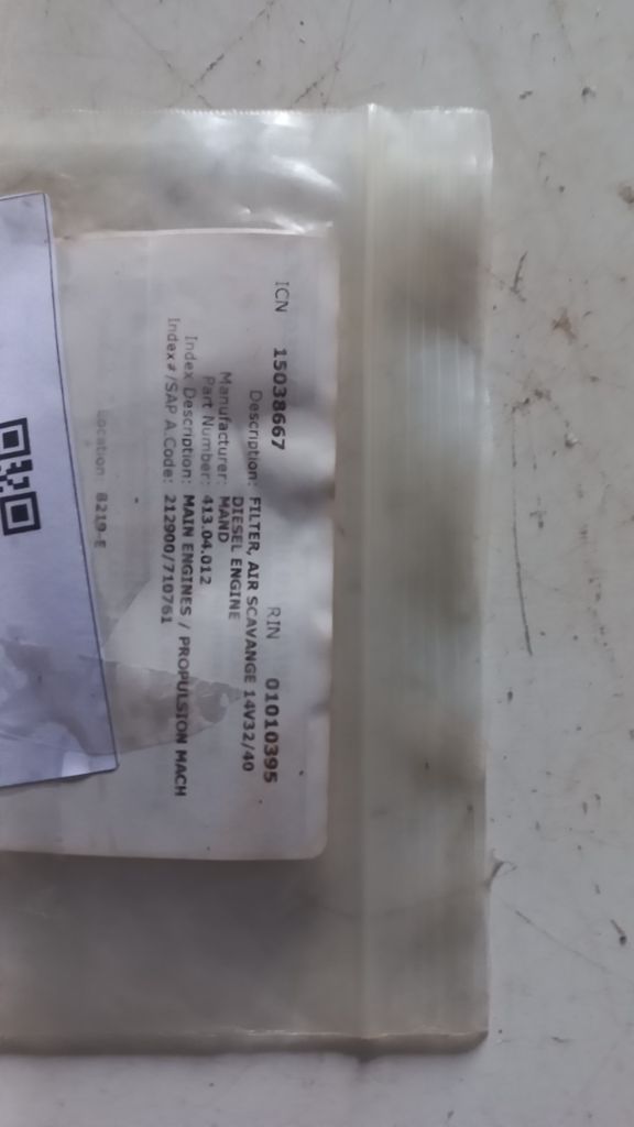 FILTER, AIR SCAVANGE 14V32/40 DIESEL ENGINE