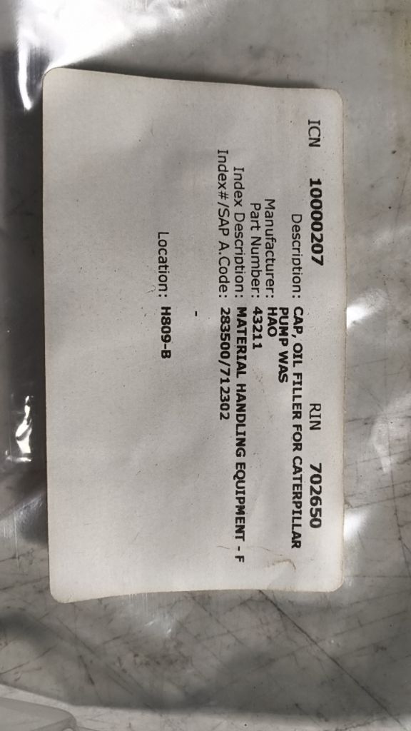 CAP, OIL FILLER