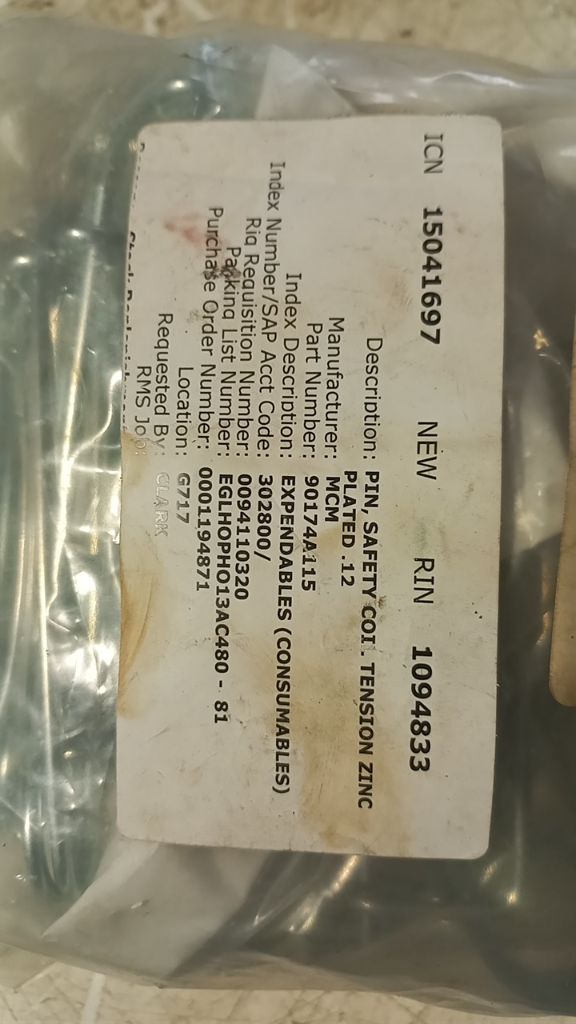 PIN, SAFETY COIL