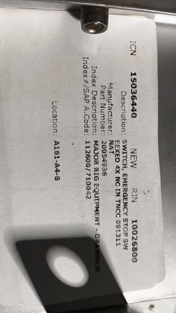 SWITCH, EMERGENCY STOP SW