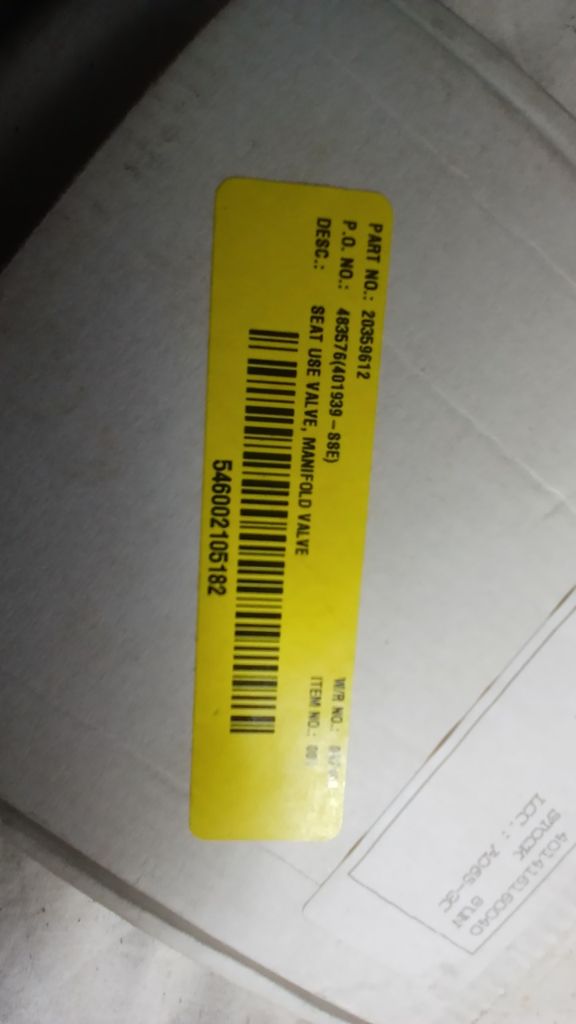 SEAT USE VALVE, MANIFOLD VALVE