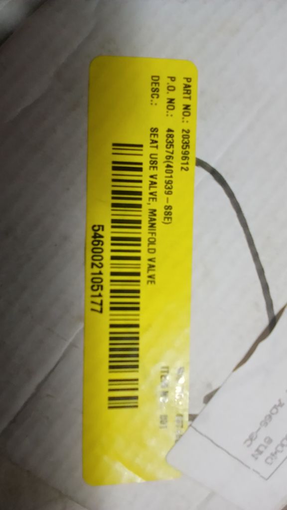 SEAT USE VALVE, MANIFOLD VALVE