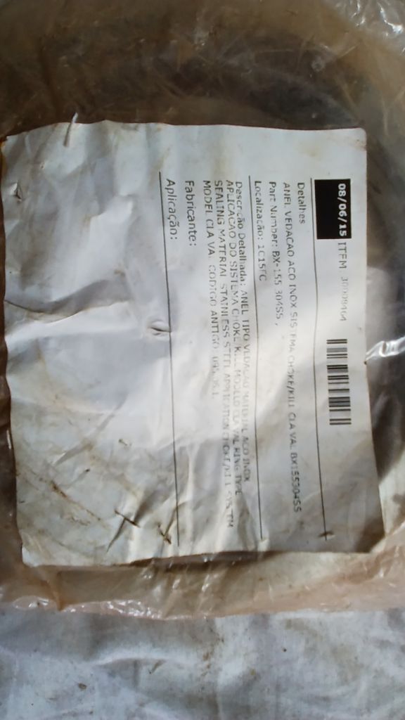 ANEL VEDACÃO AÇO INOX SIS PARA CHOKE/KILL C.A. VAL. BX155304SS. ANEL TIPO VEDAÇÃ