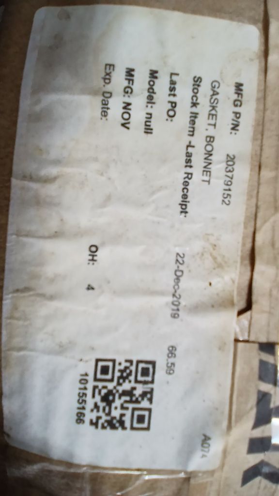 GASKET, BONNET
