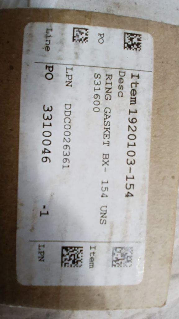 RING GASKET BX- 154 UNS
