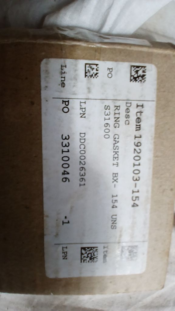 RING GASKET BX- 154 UNS