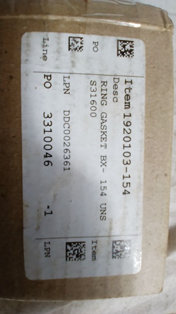 RING GASKET BX- 154 UNS