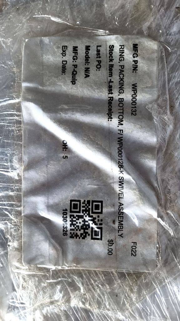 RING, PACKING, BOTTOM, F/ WP000128-K SWIVEL ASSEMBLY