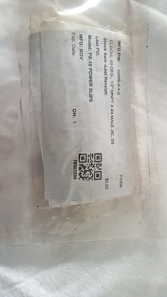 ELBOW, 90 DEG, 1/2' MNPT X #4 MALE, JIC, SS