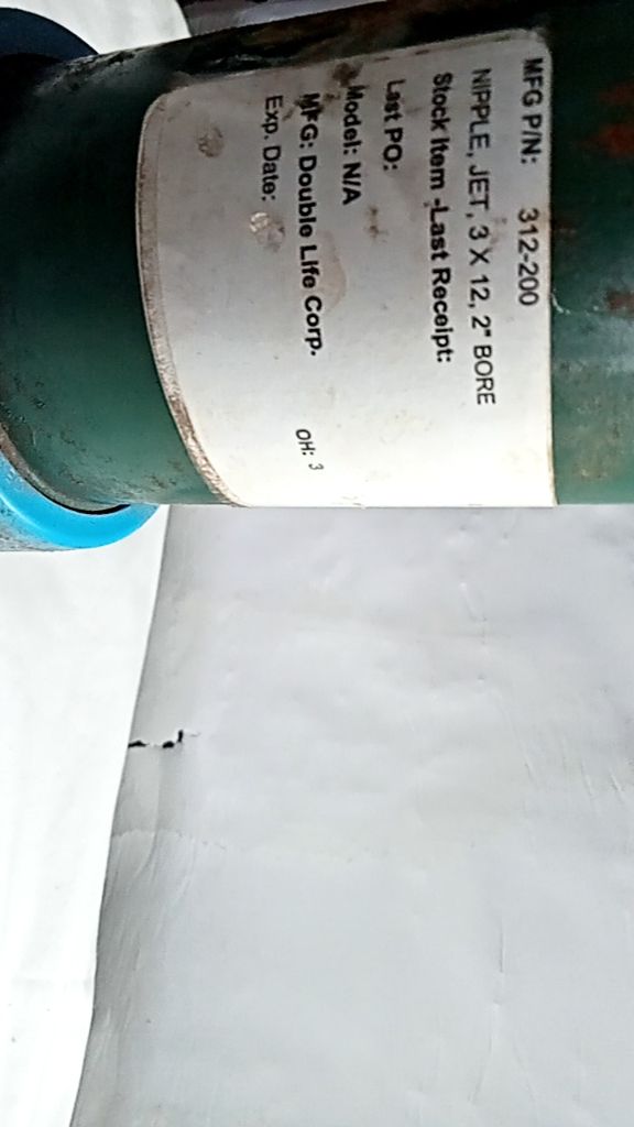 NIPPLE, JET, 3 X 12, 2" BORE