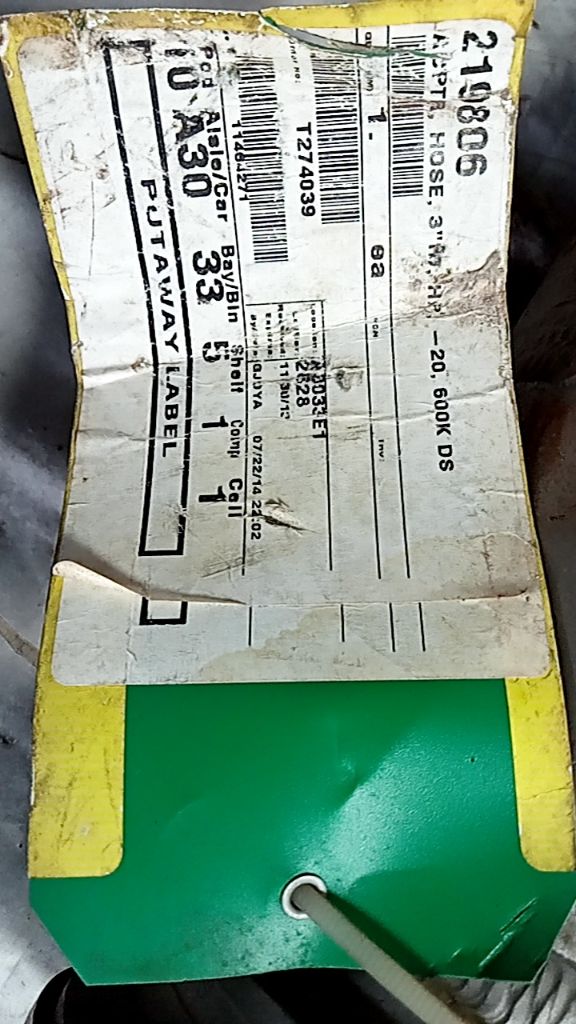 ADPTR, HOSE, 3" RT, HP, -20, 600K DS