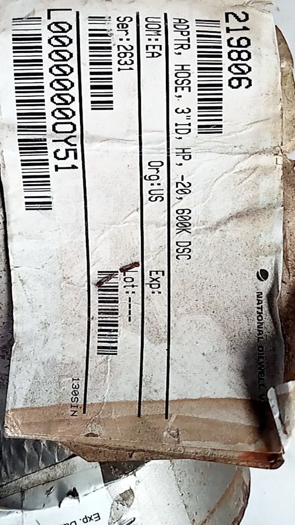 ADPTR, HOSE, 3" ID, HP, -20, 600K DSC