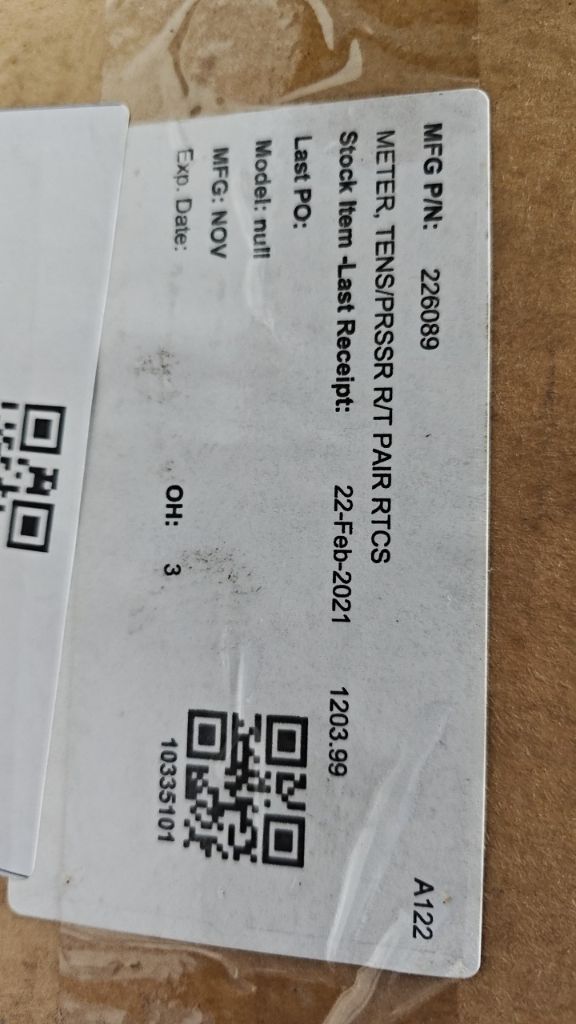 METER, TENS/PRSSR R/T PAIR RTCS
