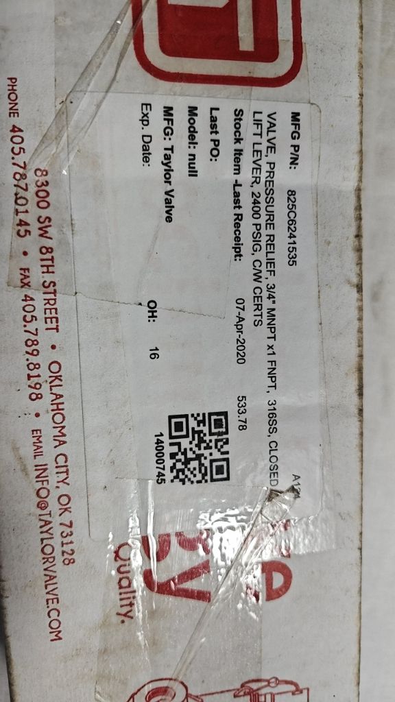 PRESSURE RELIEF VALVE