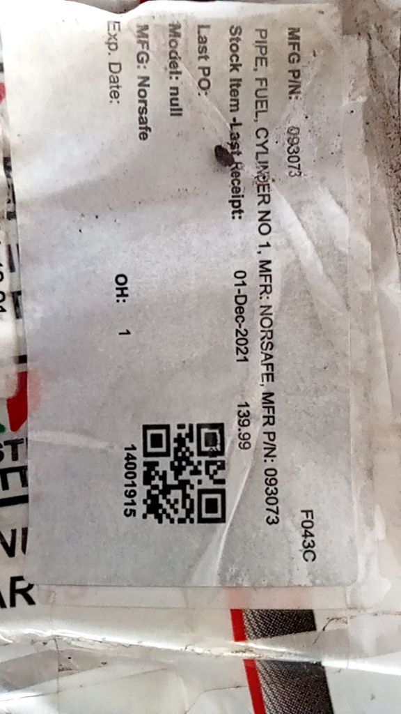 PIPE, FUEL, CYLINDER NO 1