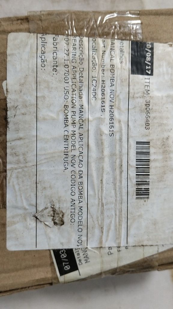 MANCAL APLICACAO DA BOMBA MODELO NOVO BEARING APPLICATION PUMP MODEL NOVO CODIGO