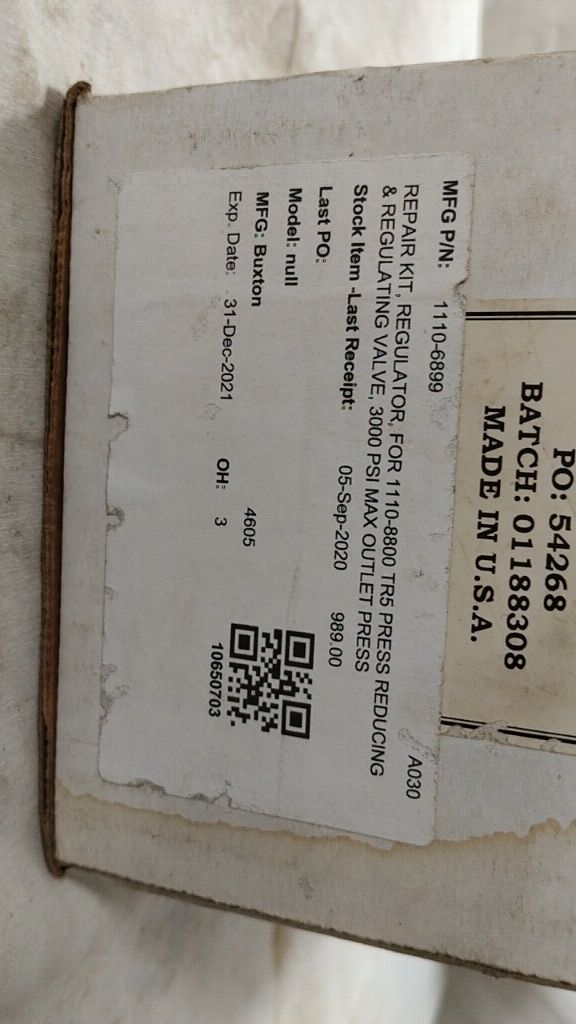 REPAIR KIT, REGULATOR, FOR 110-8800 TR5 PRESS REDUCING & REGULATING VALVE, 3000 