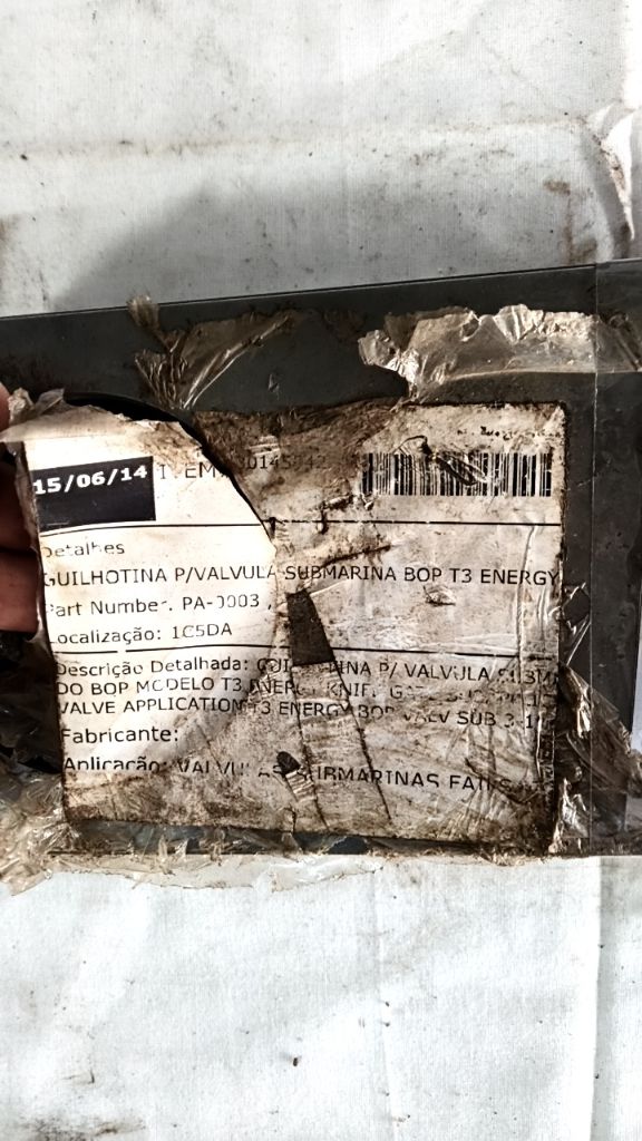 GUILHOTINA P/VALVULA SUBMARINA BOP