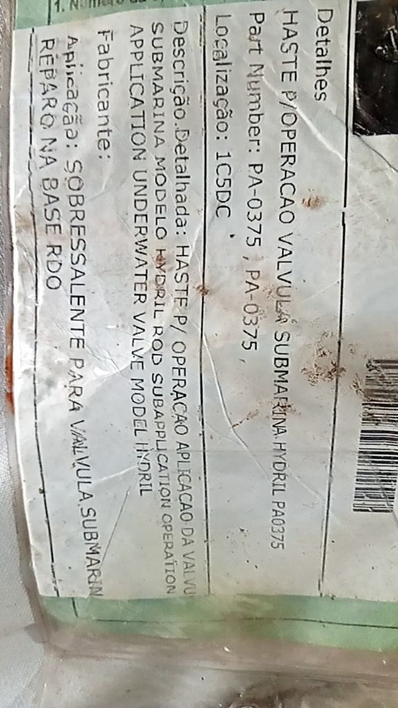 Submarine Valve Rod