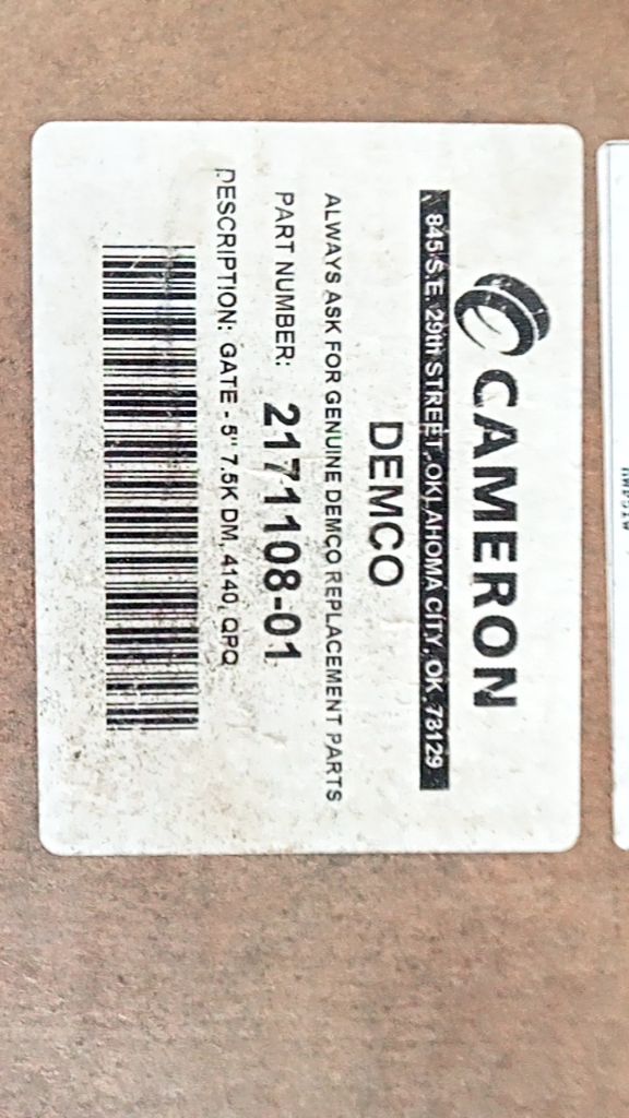 DEMCO GATE - 5" 7.5K DM. 4140 CPQ