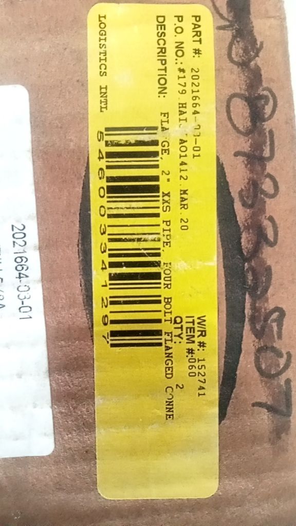 FLA GE. 2" XXS PIPE FOUR BOLT FLANGED CONNE