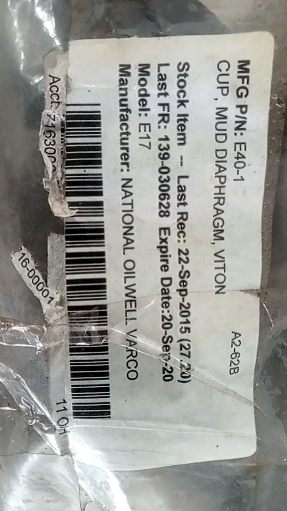 CUP, MUD DIAPHRAGM
