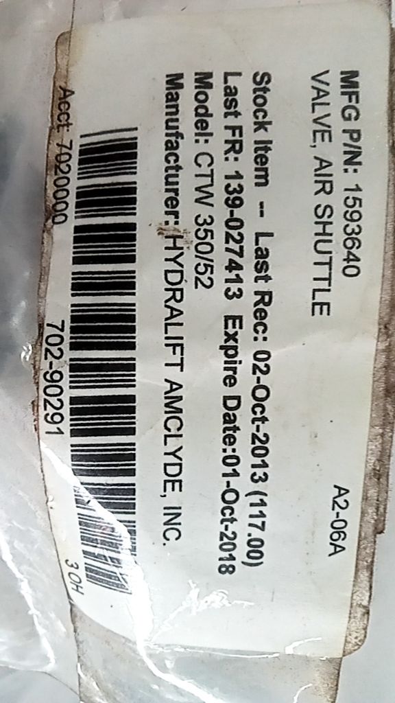 VALVE, AIR SHUTTLE